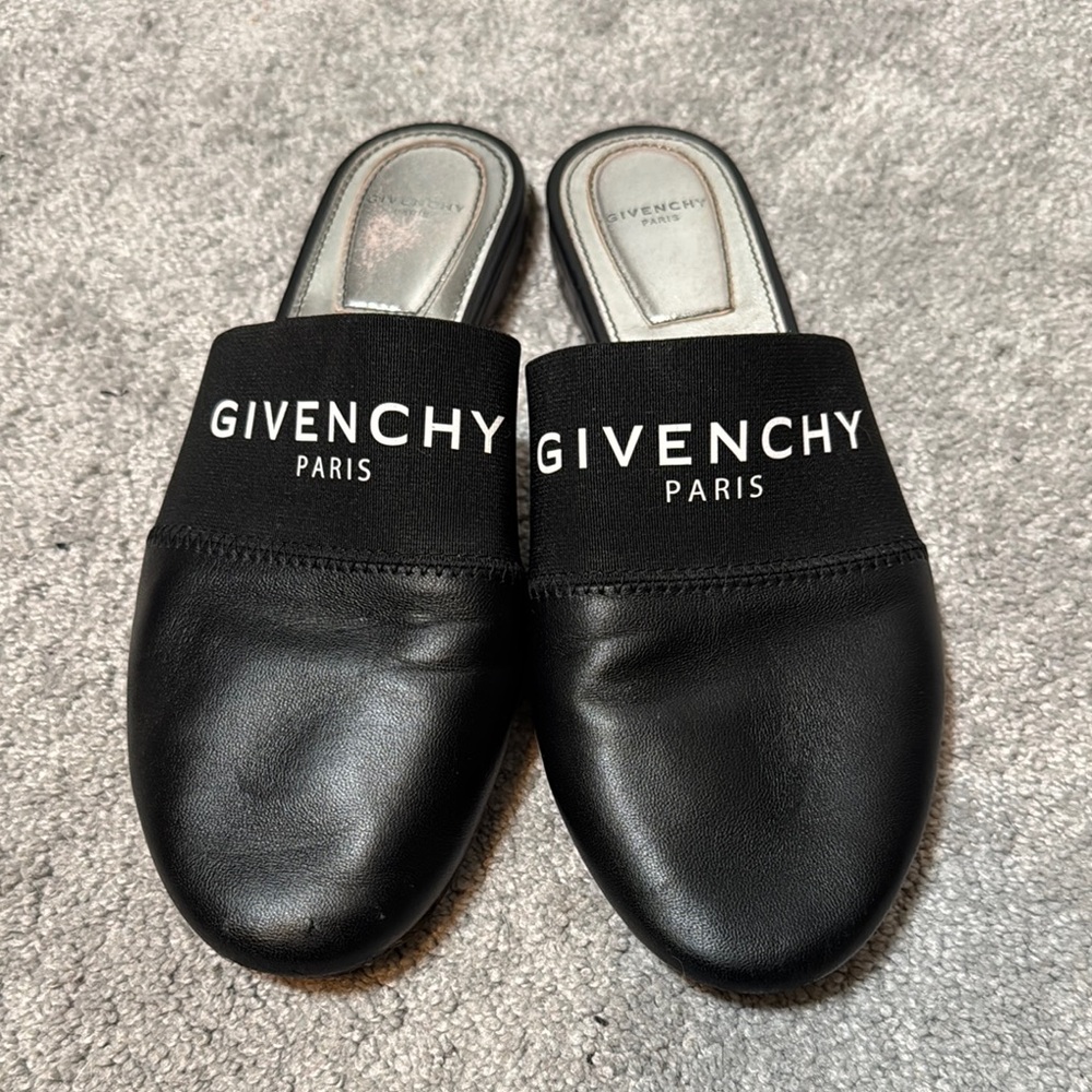 Givenchy Paris Bedford Line Black Slip-On Flat Mules